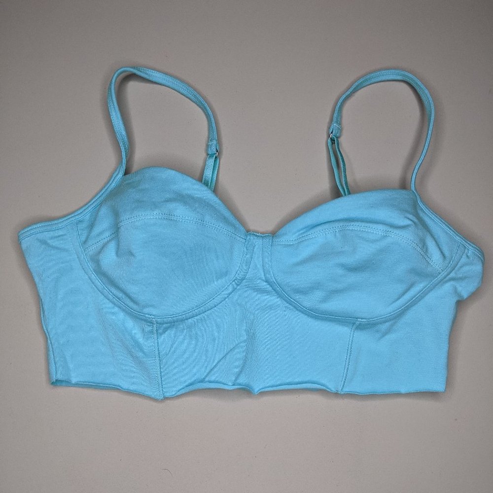 Cyan Teal Basic Crop Bralette (S) VS